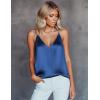 imageEkouaer Womens Silk Satin Camisole Tank Tops V Neck Sleeveless Spaghetti Straps Blouse Casual Racerback ShirtRoyal Blue