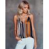 imageEkouaer Womens Silk Satin Camisole Tank Tops V Neck Sleeveless Spaghetti Straps Blouse Casual Racerback ShirtStripe Print