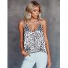 imageEkouaer Womens Silk Satin Camisole Tank Tops V Neck Sleeveless Spaghetti Straps Blouse Casual Racerback ShirtWhite Leopard