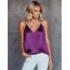 imageEkouaer Womens Silk Satin Camisole Tank Tops V Neck Sleeveless Spaghetti Straps Blouse Casual Racerback ShirtWineberry