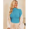 imageEkouaer Womens Turtleneck Tops Ribbed Pullover Sweater Long Sleeves Shirts Midweight Thermal Underwear BlouseBlue