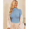 imageEkouaer Womens Turtleneck Tops Ribbed Pullover Sweater Long Sleeves Shirts Midweight Thermal Underwear BlouseBlue Grey