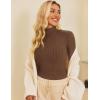 imageEkouaer Womens Turtleneck Tops Ribbed Pullover Sweater Long Sleeves Shirts Midweight Thermal Underwear BlouseDeep Brown