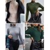 imageEkouaer Womens Turtleneck Tops Ribbed Pullover Sweater Long Sleeves Shirts Midweight Thermal Underwear BlouseDirty Pink