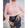 imageEkouaer Womens Turtleneck Tops Ribbed Pullover Sweater Long Sleeves Shirts Midweight Thermal Underwear BlouseDirty Pink