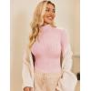 imageEkouaer Womens Turtleneck Tops Ribbed Pullover Sweater Long Sleeves Shirts Midweight Thermal Underwear BlouseDirty Pink
