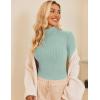 imageEkouaer Womens Turtleneck Tops Ribbed Pullover Sweater Long Sleeves Shirts Midweight Thermal Underwear BlouseIce Green