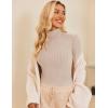 imageEkouaer Womens Turtleneck Tops Ribbed Pullover Sweater Long Sleeves Shirts Midweight Thermal Underwear BlouseKhaki
