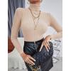 imageEkouaer Womens Turtleneck Tops Ribbed Pullover Sweater Long Sleeves Shirts Midweight Thermal Underwear BlouseKhaki