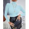 imageEkouaer Womens Turtleneck Tops Ribbed Pullover Sweater Long Sleeves Shirts Midweight Thermal Underwear BlouseLight Blue