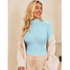 imageEkouaer Womens Turtleneck Tops Ribbed Pullover Sweater Long Sleeves Shirts Midweight Thermal Underwear BlouseLight Blue