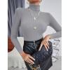 imageEkouaer Womens Turtleneck Tops Ribbed Pullover Sweater Long Sleeves Shirts Midweight Thermal Underwear BlouseMedium Gray