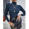 imageEkouaer Womens Turtleneck Tops Ribbed Pullover Sweater Long Sleeves Shirts Midweight Thermal Underwear BlouseNavy Blue