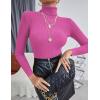 imageEkouaer Womens Turtleneck Tops Ribbed Pullover Sweater Long Sleeves Shirts Midweight Thermal Underwear BlouseRose Red