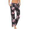 imageEkouaer Women Pajama Pants Comfy Pj Bottom with Pockets Stretch Plaid SleepwearPink Flower