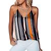 imageEkouaer Womens Silk Satin Camisole Tank Tops V Neck Sleeveless Spaghetti Straps Blouse Casual Racerback ShirtStripe Print