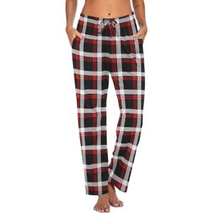 imageEkouaer Women Pajama Pants Comfy Pj Bottom with Pockets Stretch Plaid SleepwearPlaid 2