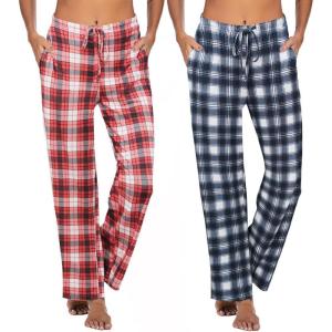 imageEkouaer Womens 2 Pack Lounge Pants Comfy Pajama Pants Plaid Pajama Bottoms with Pockets Drawstring Pj Bottoms Pants2 Packset 11