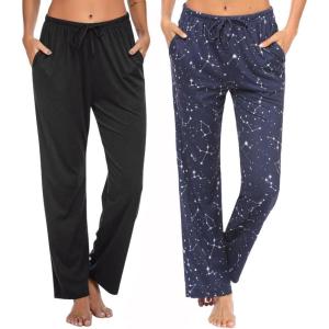 imageEkouaer Womens 2 Pack Lounge Pants Comfy Pajama Pants Plaid Pajama Bottoms with Pockets Drawstring Pj Bottoms Pants2 Packset 14