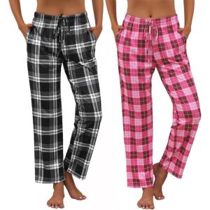 imageEkouaer Womens 2 Pack Lounge Pants Comfy Pajama Pants Plaid Pajama Bottoms with Pockets Drawstring Pj Bottoms Pants2 Packset 17