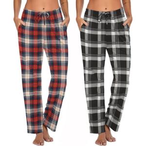 imageEkouaer Womens 2 Pack Lounge Pants Comfy Pajama Pants Plaid Pajama Bottoms with Pockets Drawstring Pj Bottoms Pants2 Packset 5