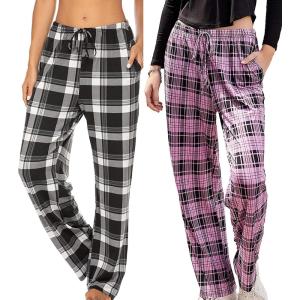 imageEkouaer Womens 2 Pack Lounge Pants Comfy Pajama Pants Plaid Pajama Bottoms with Pockets Drawstring Pj Bottoms Pants2 Packset 7