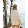 imageEkouaer Women 2 Piece Sets Lounge Sets Summer Outfits Button Down Shirts and Casual Shorts with PocketsApricot