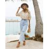 imageEkouaer Women 2 Piece Sets Lounge Sets Summer Outfits Button Down Shirts and Casual Shorts with PocketsApricot