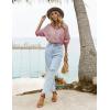 imageEkouaer Women 2 Piece Sets Lounge Sets Summer Outfits Button Down Shirts and Casual Shorts with PocketsDusty Pink