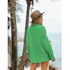 imageEkouaer Women 2 Piece Sets Lounge Sets Summer Outfits Button Down Shirts and Casual Shorts with PocketsGreen