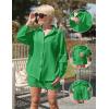 imageEkouaer Women 2 Piece Sets Lounge Sets Summer Outfits Button Down Shirts and Casual Shorts with PocketsGreen