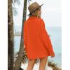 imageEkouaer Women 2 Piece Sets Lounge Sets Summer Outfits Button Down Shirts and Casual Shorts with PocketsOrange