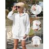 imageEkouaer Women 2 Piece Sets Lounge Sets Summer Outfits Button Down Shirts and Casual Shorts with PocketsWhite