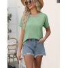 imageEkouaer Women 2 Piece Pajama Sets Crew Neck Pjs Soft Short Sleeve Top and Shorts Sleepwear Summer Lounge SetLight Green