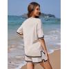 imageEkouaer Womens Knit Lounge Set 2 Piece Sweater Sets Short Sleeve Sweatsuit Pullover TopsApricot