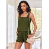 imageEkouaer Womens Pajama Set Shorts Sleeveless Lounge Sets Summer 2 Piece Pjs Tank Top and Shorts with PocketsArmy Green