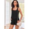 imageEkouaer Womens Pajama Set Shorts Sleeveless Lounge Sets Summer 2 Piece Pjs Tank Top and Shorts with PocketsBlack