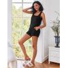 imageEkouaer Womens Pajama Set Shorts Sleeveless Lounge Sets Summer 2 Piece Pjs Tank Top and Shorts with PocketsBlack