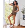 imageEkouaer Womens Pajama Set Shorts Sleeveless Lounge Sets Summer 2 Piece Pjs Tank Top and Shorts with PocketsBrown