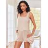 imageEkouaer Womens Pajama Set Shorts Sleeveless Lounge Sets Summer 2 Piece Pjs Tank Top and Shorts with PocketsChampagne