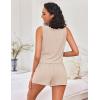 imageEkouaer Womens Pajama Set Shorts Sleeveless Lounge Sets Summer 2 Piece Pjs Tank Top and Shorts with PocketsChampagne