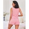 imageEkouaer Womens Pajama Set Shorts Sleeveless Lounge Sets Summer 2 Piece Pjs Tank Top and Shorts with PocketsLight Pink