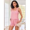 imageEkouaer Womens Pajama Set Shorts Sleeveless Lounge Sets Summer 2 Piece Pjs Tank Top and Shorts with PocketsLight Pink