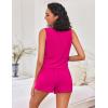 imageEkouaer Womens Pajama Set Shorts Sleeveless Lounge Sets Summer 2 Piece Pjs Tank Top and Shorts with PocketsRose Red