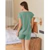 imageEkouaer Lounge Sets For Women Cotton Pajamas for Women Set 2 Piece Cap Sleeve Pjs Shorts Set SXXLGreen