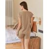 imageEkouaer Lounge Sets For Women Cotton Pajamas for Women Set 2 Piece Cap Sleeve Pjs Shorts Set SXXLKhaki