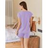 imageEkouaer Lounge Sets For Women Cotton Pajamas for Women Set 2 Piece Cap Sleeve Pjs Shorts Set SXXLLight Purple