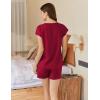 imageEkouaer Lounge Sets For Women Cotton Pajamas for Women Set 2 Piece Cap Sleeve Pjs Shorts Set SXXLWine Red