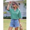 imageEkouaer Pajamas for Women Button Up Lounge Set Waffle Knit Loungewear Short Sleeve Pjs 2 Piece Sleepwear Shorts SetGray Green