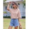 imageEkouaer Pajamas for Women Button Up Lounge Set Waffle Knit Loungewear Short Sleeve Pjs 2 Piece Sleepwear Shorts SetLight Pink